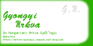 gyongyi mrkva business card